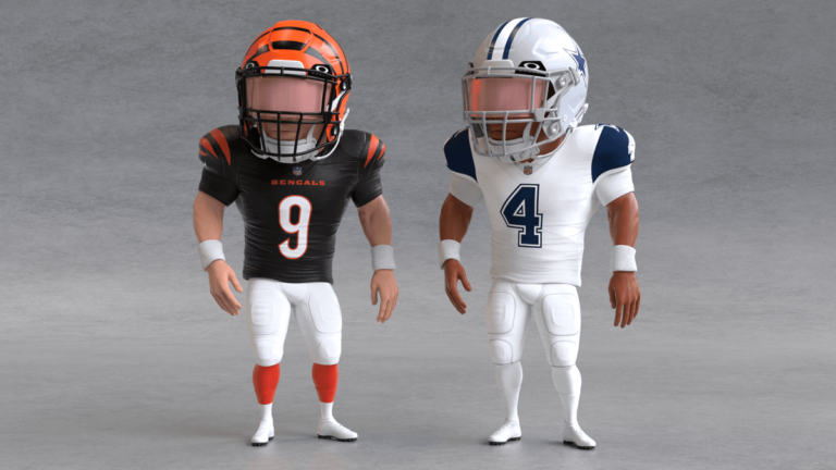 Animated Joe Burrow Bengals and Dak Prescott Cowboys